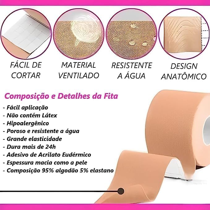 Sutiã Adesivo Trimpro Feminino Adulto - Levanta Seios